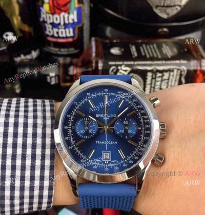 Best Quality Breitling Transocean Blue Dial Chronograph Watches Men